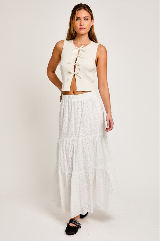 Satin Bow Detail Sleeveless Top