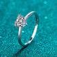 925 Sterling Silver Heart-Shaped Moissanite Solitaire Ring