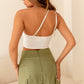 One Shoulder Ruched Crop Top