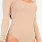 Front Cutout Long Sleeve Bodysuit