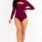 Front Cutout Long Sleeve Bodysuit