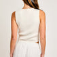 Satin Bow Detail Sleeveless Sweater Top