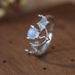 Moonstone Bat 925 Sterling Silver Ring