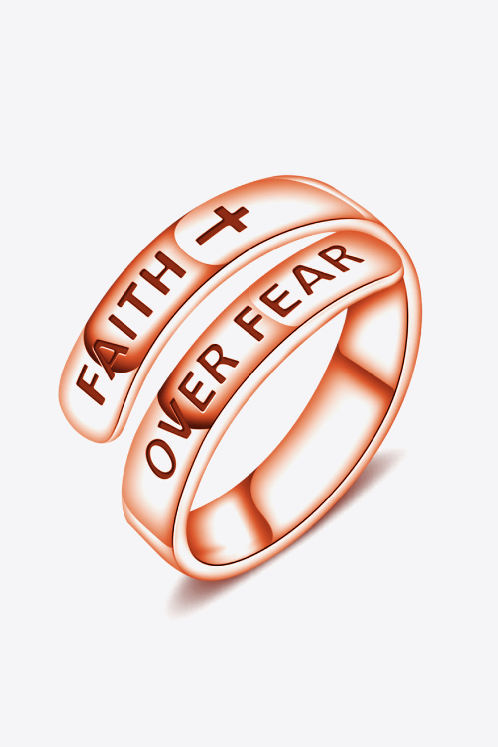 925 Sterling Silver FAITH OVER FEAR Adjustable Ring