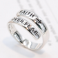 925 Sterling Silver FAITH OVER FEAR Adjustable Ring