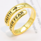 925 Sterling Silver FAITH OVER FEAR Adjustable Ring