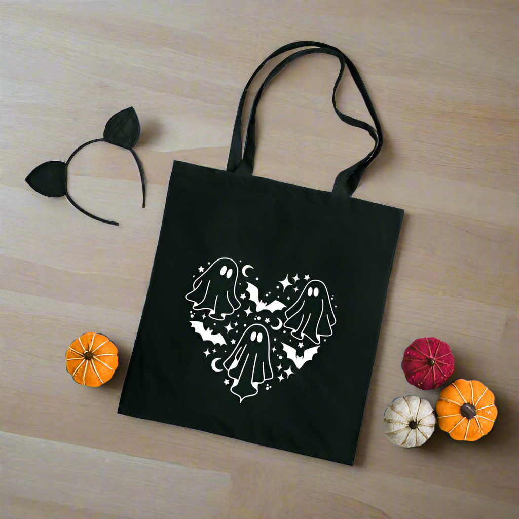 Ghosts Heart Canvas Tote