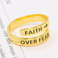 925 Sterling Silver FAITH OVER FEAR Adjustable Ring