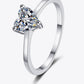 925 Sterling Silver Heart-Shaped Moissanite Solitaire Ring