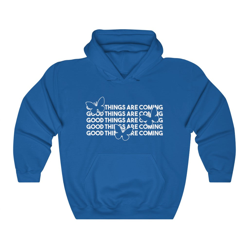 Good Things Are Coming Butterfly Unisex Heavy Blend™ Hooded Sweatshirt