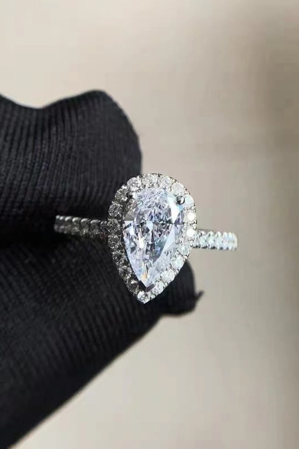 2 carat Moissanite Teardrop Cluster Ring