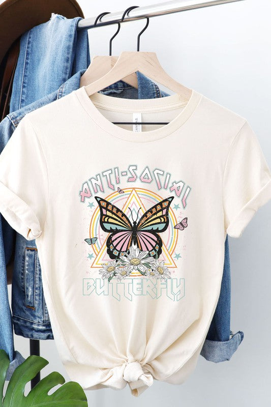 Anti Social Butterfly Graphic Tee