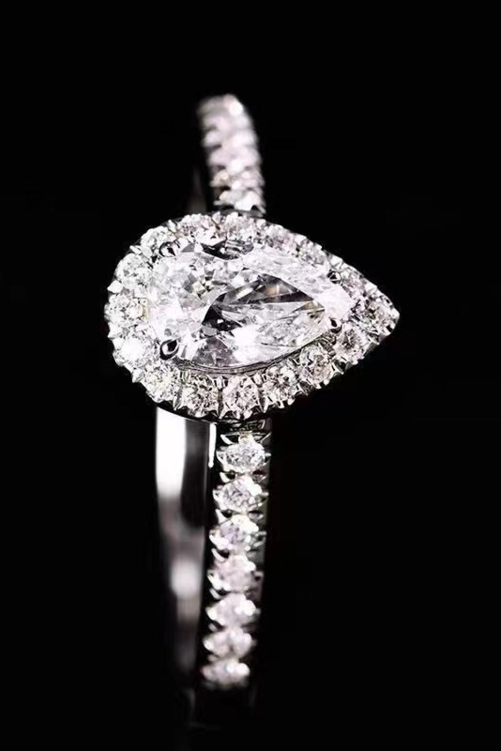 2 carat Moissanite Teardrop Cluster Ring