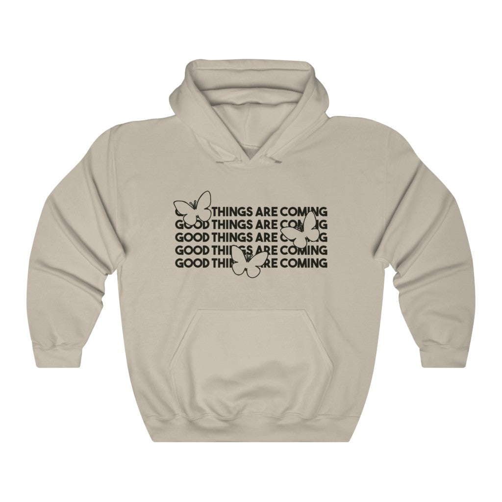 Good Things Are Coming Butterfly Unisex Heavy Blend™ Hooded Sweatshirt