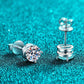 2 Carat Moissanite Rhodium-Plated Stud Earrings