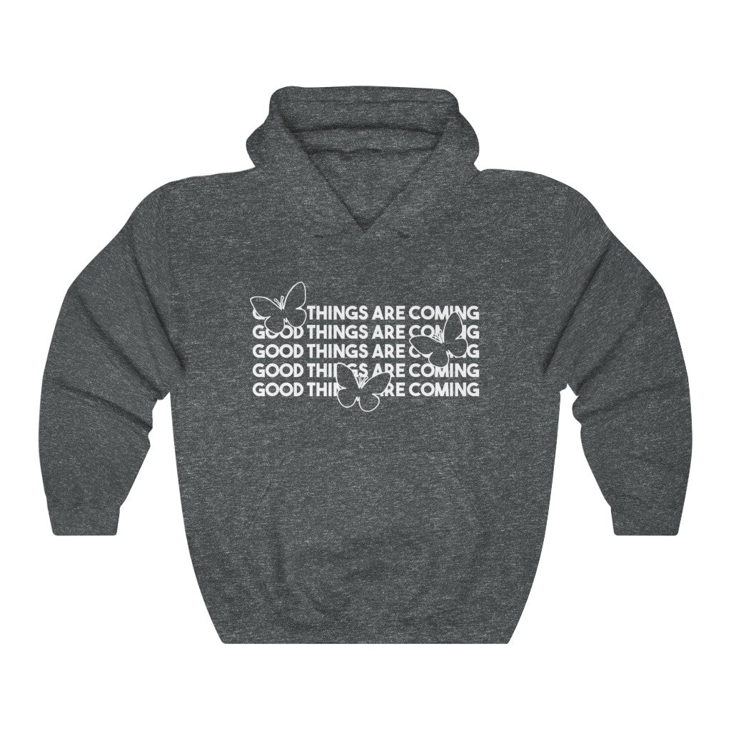 Good Things Are Coming Butterfly Unisex Heavy Blend™ Hooded Sweatshirt