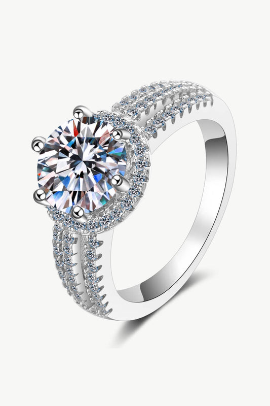 Sterling Silver 2 Carat Moissanite Ring