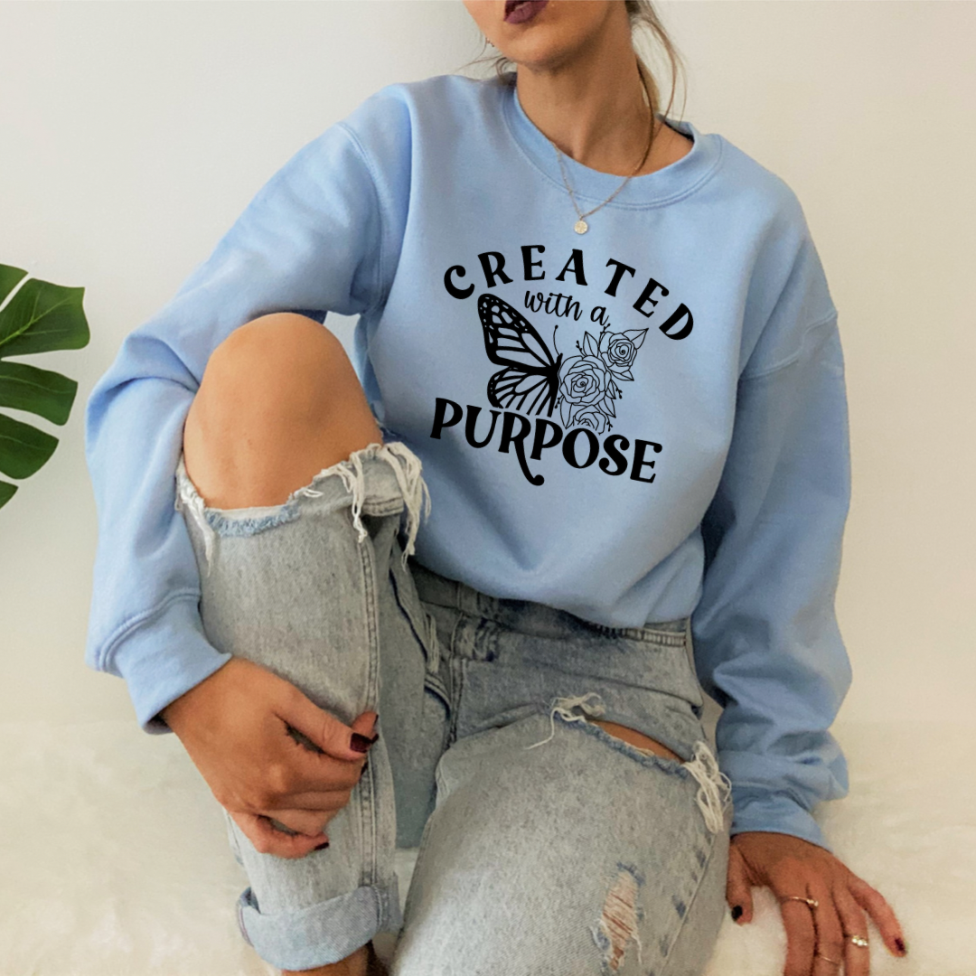 Created With A Purpose Graphic Crewneck Sweatshirt