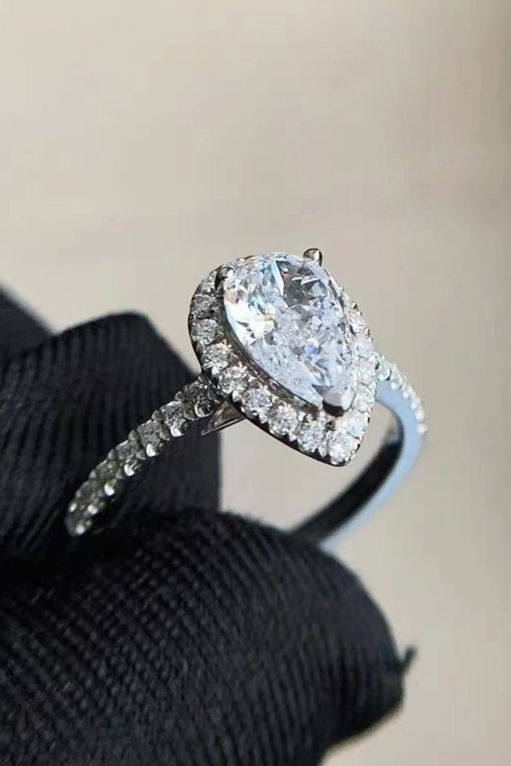 2 carat Moissanite Teardrop Cluster Ring