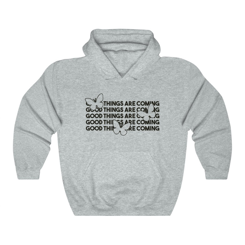 Good Things Are Coming Butterfly Unisex Heavy Blend™ Hooded Sweatshirt