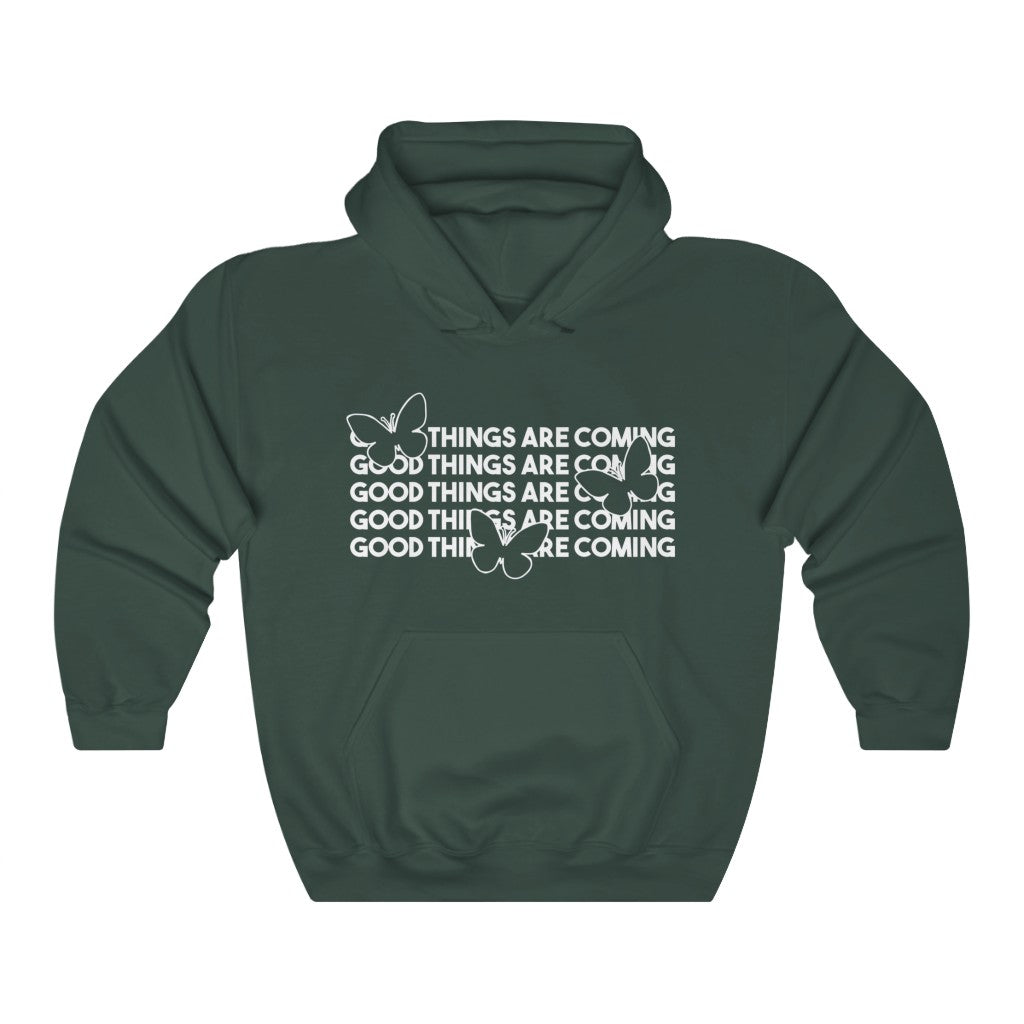 Good Things Are Coming Butterfly Unisex Heavy Blend™ Hooded Sweatshirt