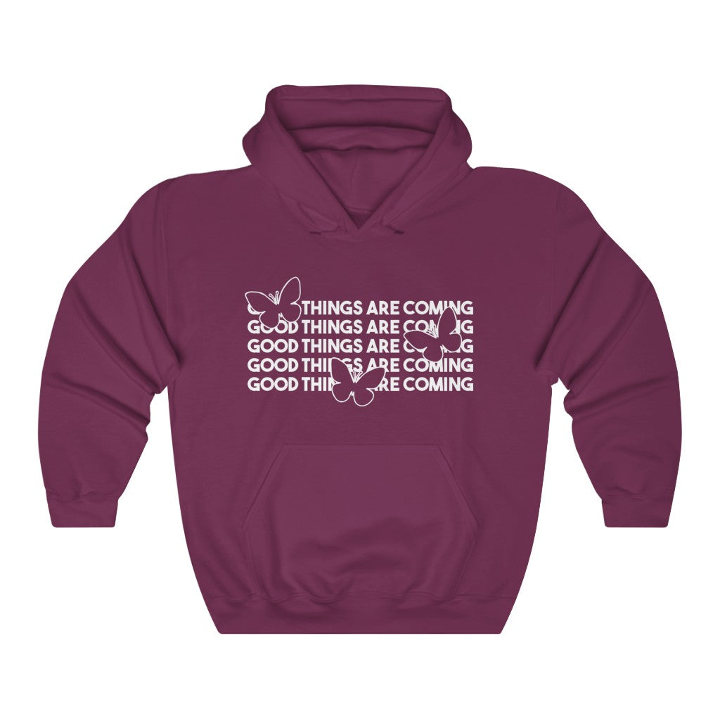 Good Things Are Coming Butterfly Unisex Heavy Blend™ Hooded Sweatshirt