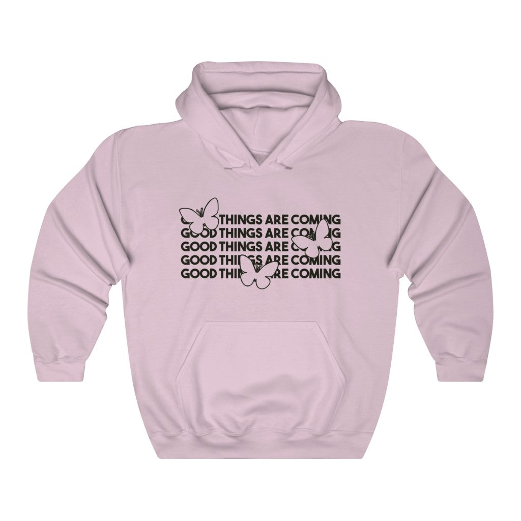 Good Things Are Coming Butterfly Unisex Heavy Blend™ Hooded Sweatshirt