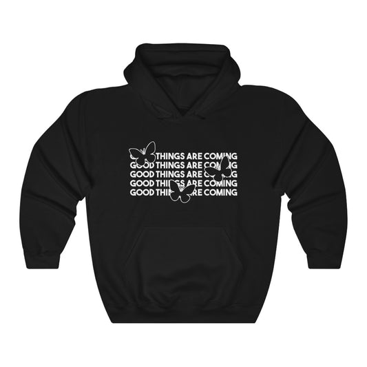 Good Things Are Coming Butterfly Unisex Heavy Blend™ Hooded Sweatshirt