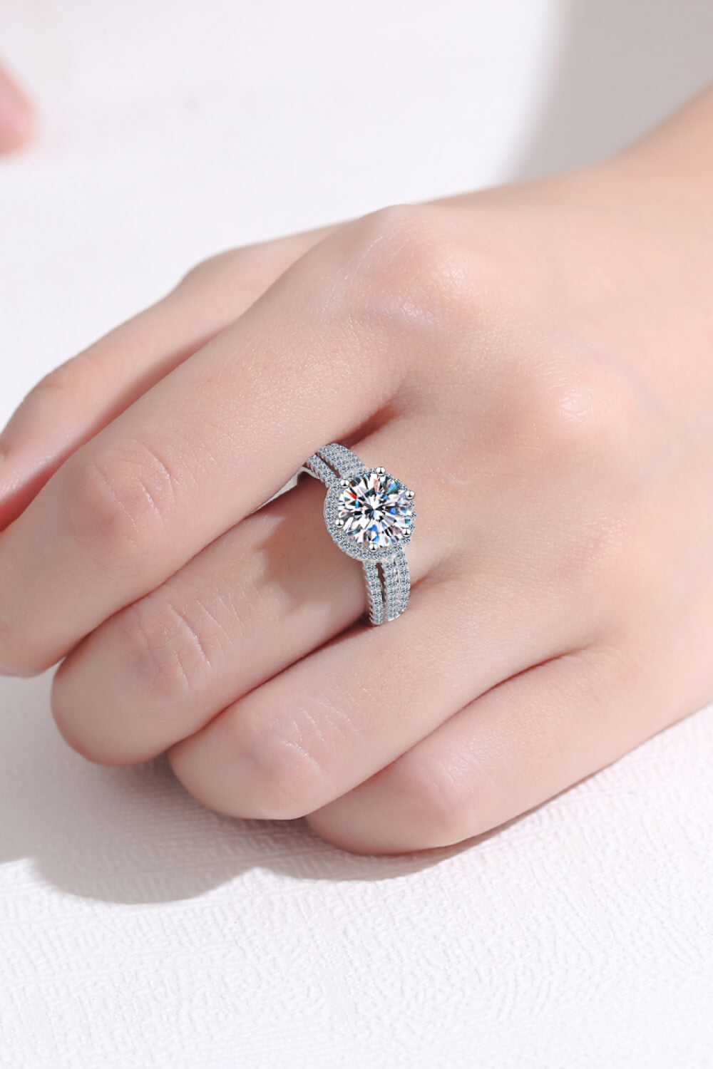 Sterling Silver 2 Carat Moissanite Ring