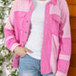 Pink Waffle-Knit Shacket