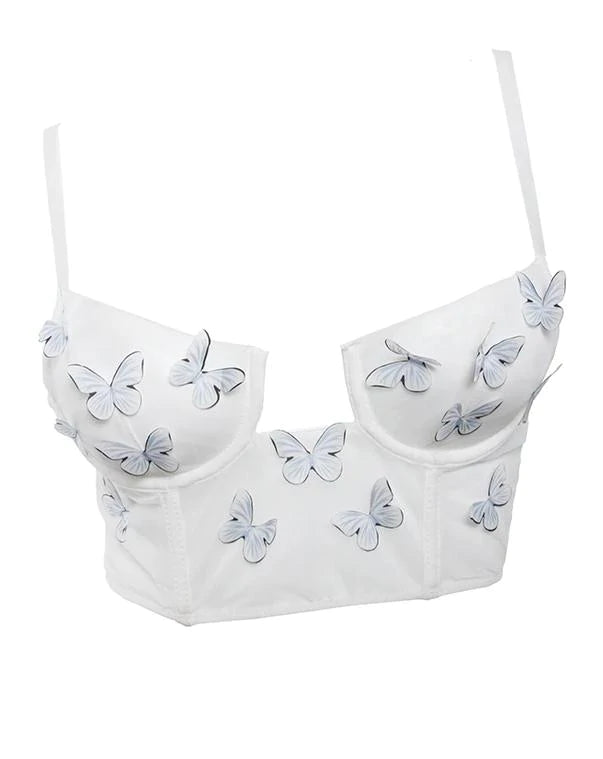 3D Butterfly Mesh Bra Top