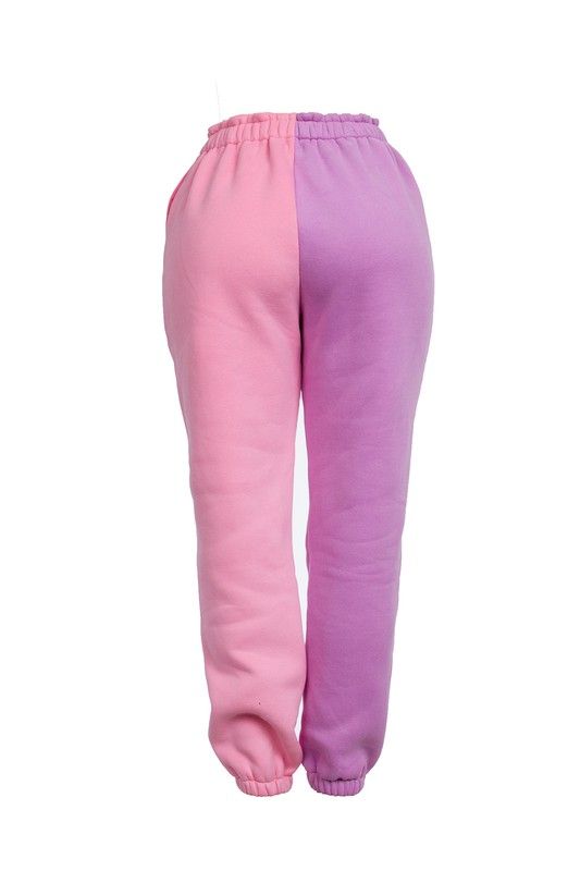 Plush Split Color Sweatpants