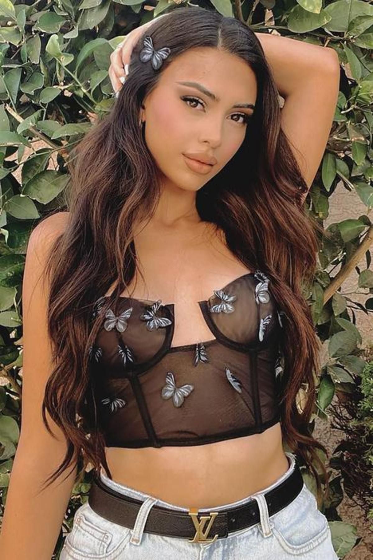 3D Butterfly Mesh Bra Top