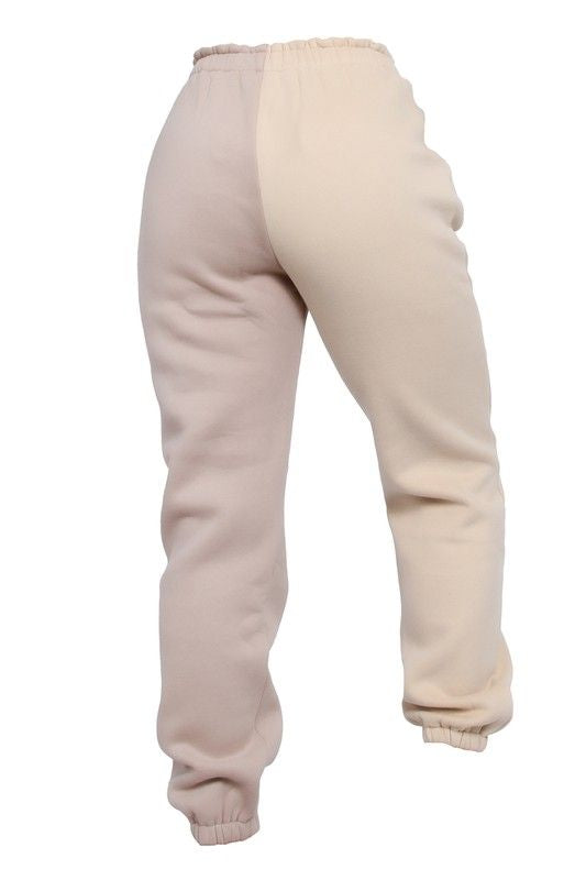 Plush Split Color Sweatpants