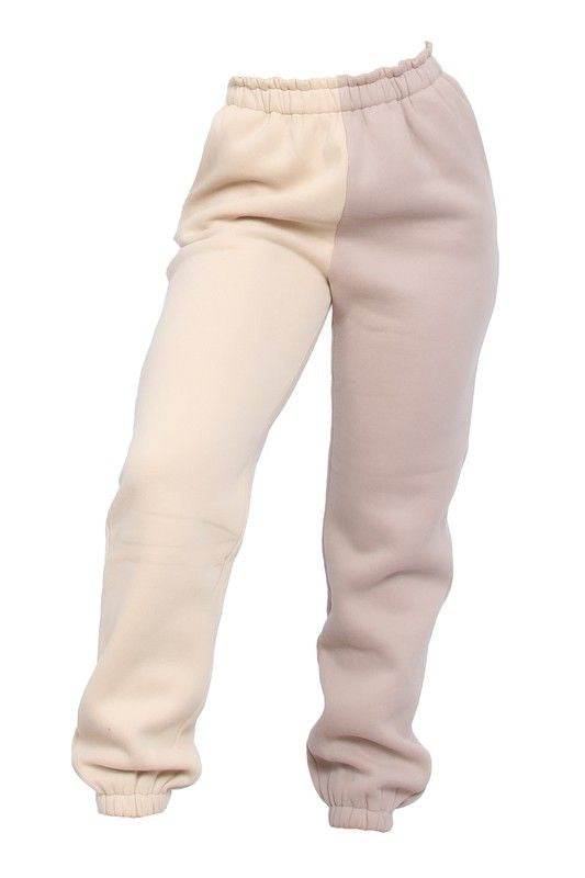 Plush Split Color Sweatpants