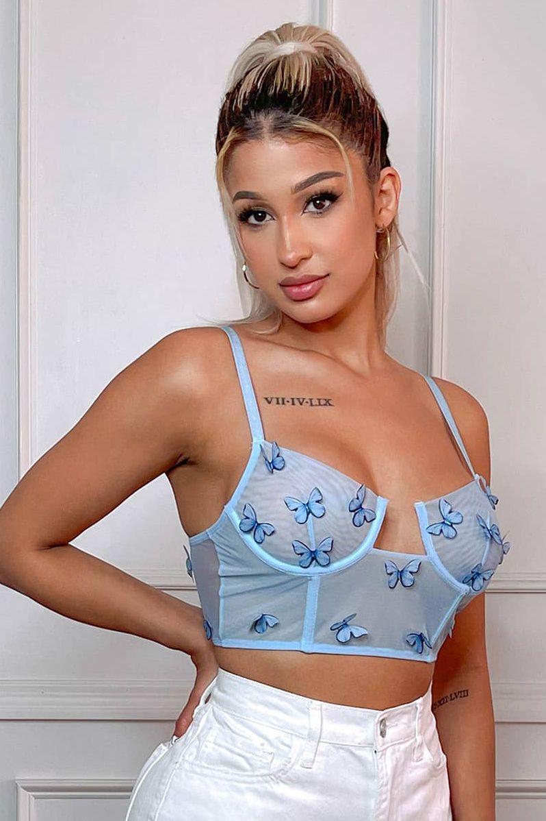 3D Butterfly Mesh Bra Top