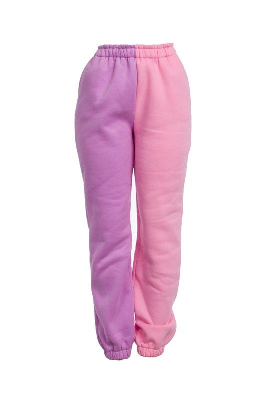 Plush Split Color Sweatpants
